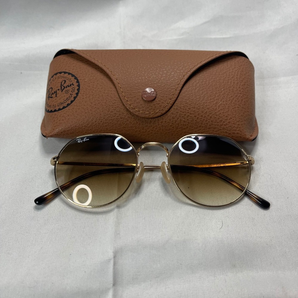 Ray-Ban Jack Sunglasses Gold Metal Brown Gradient Lenses RB3565 Case included